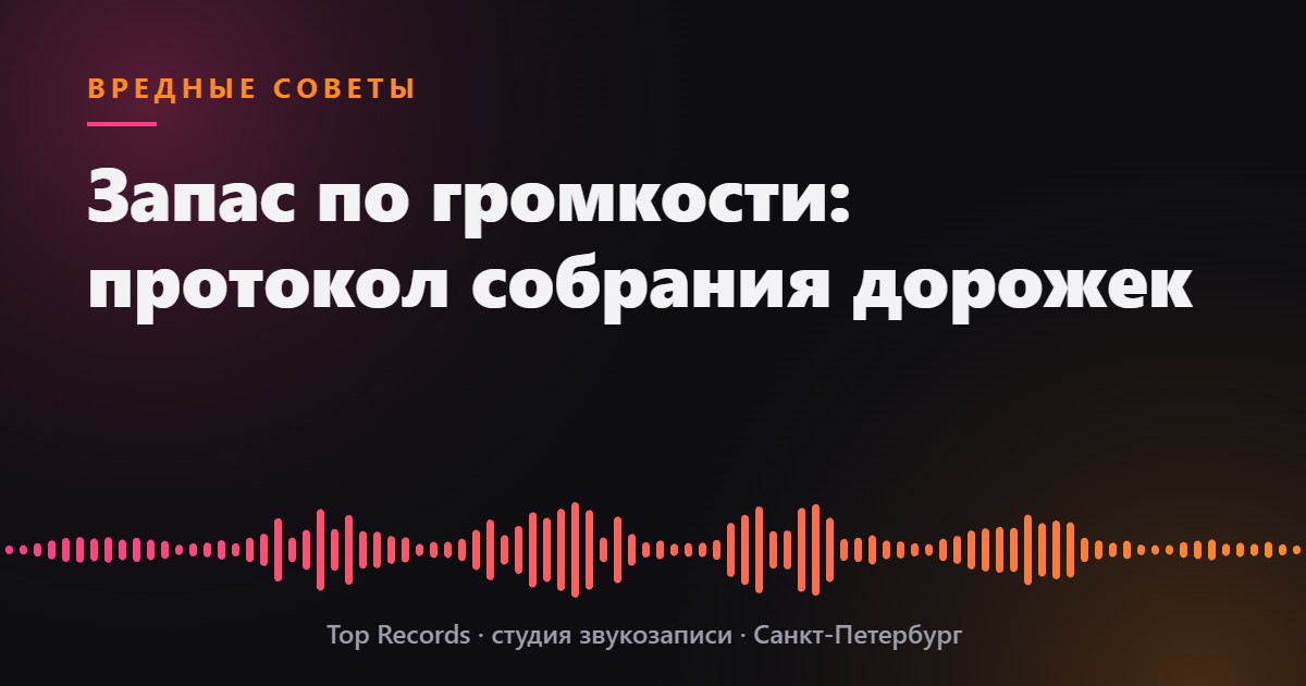 Запас по громкости: протокол собрания дорожек
