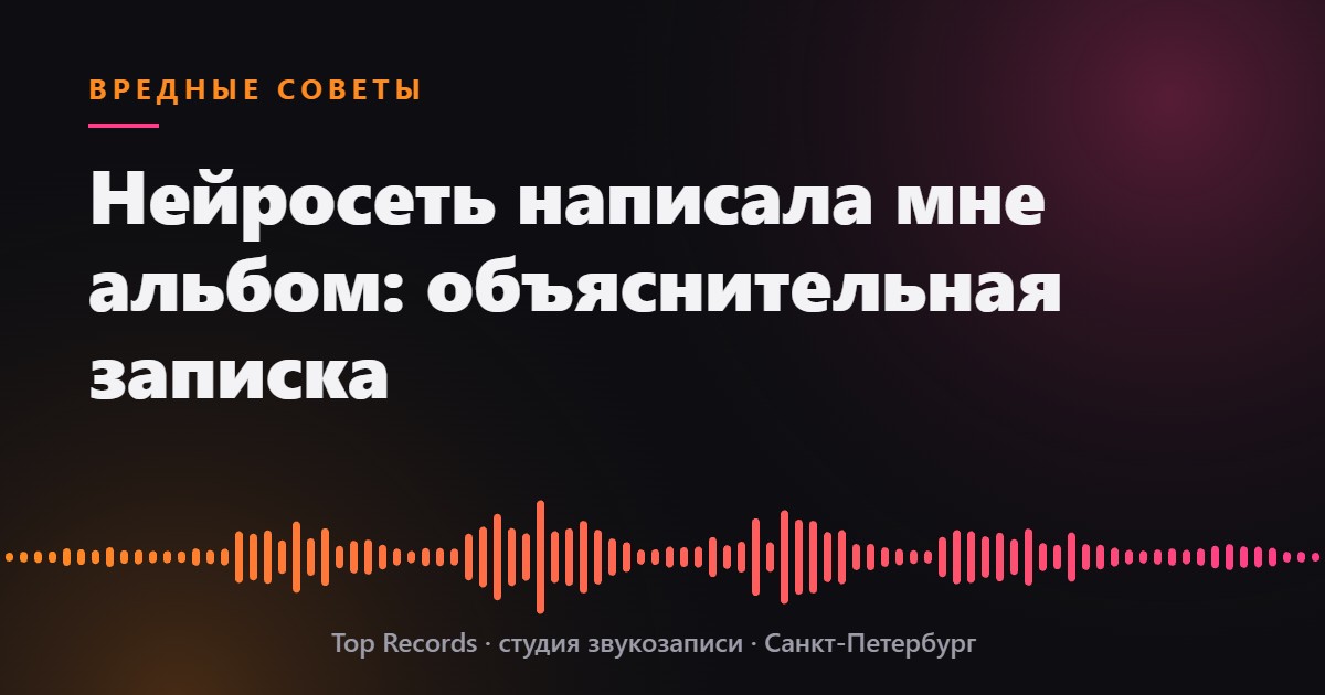 Нейросеть написала мне альбом: объяснительная записка